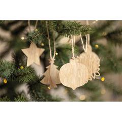 Vue Décorations de Noël en bois - Chriset de couleur marron| Krokrodeal