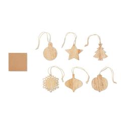 Vue Décorations de Noël en bois - Chriset de couleur marron| Krokrodeal