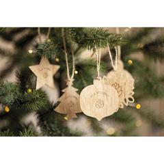 Vue Décorations de Noël en bois - Chriset de couleur marron| Krokrodeal