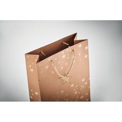 Vue Sac cadeau en papier à motifs - Sparkle de couleur jaune| Krokrodeal