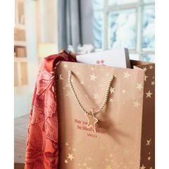 Vue Sac cadeau en papier à motifs - Sparkle de couleur jaune| Krokrodeal