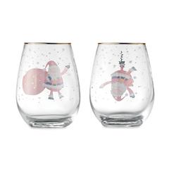 Vue Set de 2 verres de Noël - Noel de couleur blanc| Krokrodeal