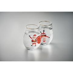 Vue Set de 2 verres de Noël - Noel de couleur blanc| Krokrodeal