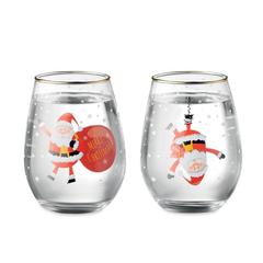 Vue Set de 2 verres de Noël - Noel de couleur blanc| Krokrodeal