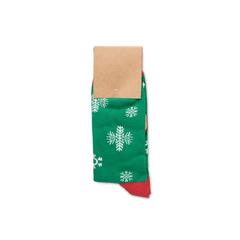 Vue Chaussettes de Noël Taille M - Joyful m de couleur vert| Krokrodeal