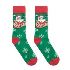 Vue Chaussettes de Noël Taille M - Joyful m de couleur vert| Krokrodeal