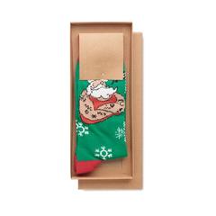 Vue Chaussettes de Noël Taille M - Joyful m de couleur vert| Krokrodeal