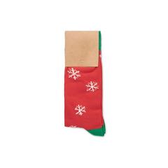 Vue Chaussettes de Noël Taille M - Joyful m de couleur rouge| Krokrodeal