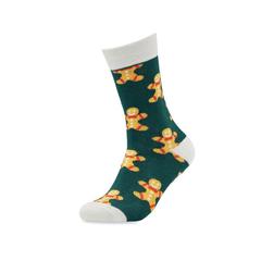 Vue Chaussettes de Noël Taille M - Joyful m de couleur jaune| Krokrodeal