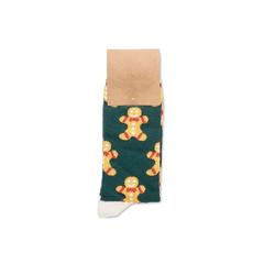 Vue Chaussettes de Noël Taille M - Joyful m de couleur jaune| Krokrodeal