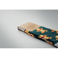 Vue Chaussettes de Noël Taille M - Joyful m de couleur jaune| Krokrodeal
