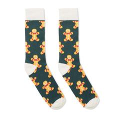Vue Chaussettes de Noël Taille M - Joyful m de couleur jaune| Krokrodeal