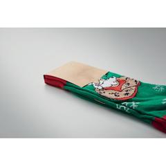 Vue Chaussettes de Noël Taille L - Joyful l de couleur vert| Krokrodeal