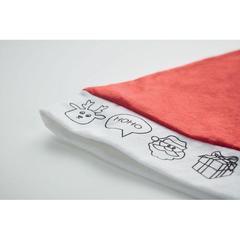 Vue Bonnet de Père Noël enfant - Bono paint de couleur rouge| Krokrodeal