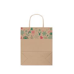 Vue Sac en papier cadeau petit - Bao small de couleur marron| Krokrodeal