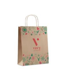 Vue Sac en papier cadeau moyen - Bao medium de couleur marron| Krokrodeal