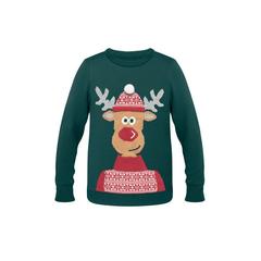 Vue Pull de Noël S/M - Shimas de couleur vert| Krokrodeal