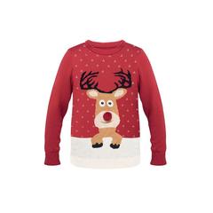 Vue Pull de Noël S/M - Shimas de couleur rouge| Krokrodeal