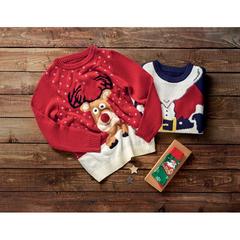 Vue Pull de Noël S/M - Shimas de couleur rouge| Krokrodeal