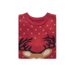 Vue Pull de Noël S/M - Shimas de couleur rouge| Krokrodeal