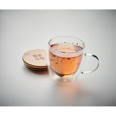 Vue Tasse double paroi en verre - Sion de couleur blanc| Krokrodeal