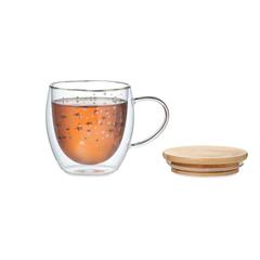 Vue Tasse double paroi en verre - Sion de couleur blanc| Krokrodeal