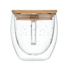 Vue Tasse en verre à double paroi - Sian de couleur blanc| Krokrodeal
