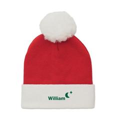 Vue Bonnet de Noël tricoté - Mensa de couleur rouge| Krokrodeal