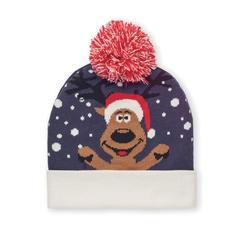 Vue Bonnet à pompon tricoté - Shimas hat de couleur bleu| Krokrodeal