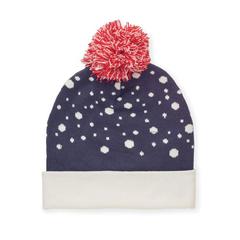 Vue Bonnet à pompon tricoté - Shimas hat de couleur bleu| Krokrodeal