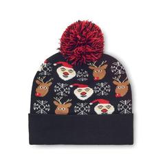 Vue Bonnet à pompon tricoté - Shimas hat de couleur noir| Krokrodeal