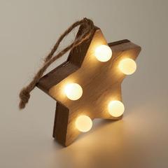 Vue Étoile en bois avec lumières - Lalie de couleur marron| Krokrodeal