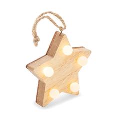 Vue Étoile en bois avec lumières - Lalie de couleur marron| Krokrodeal