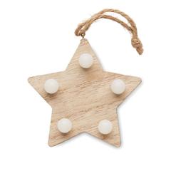 Vue Étoile en bois avec lumières - Lalie de couleur marron| Krokrodeal