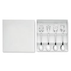 Vue Set 4 cuillères à thé de Noël - Chip set de couleur gris| Krokrodeal