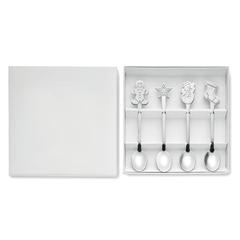 Vue Set 4 cuillères à thé de Noël - Chip set de couleur gris| Krokrodeal