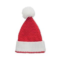 Vue Bonnet de Noël en tricot - Auriga de couleur rouge| Krokrodeal