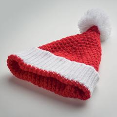 Vue Bonnet de Noël en tricot - Auriga de couleur rouge| Krokrodeal