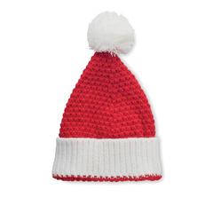Vue Bonnet de Noël en tricot - Auriga de couleur rouge| Krokrodeal