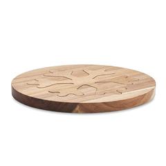 Vue 2 dessous de plat en d'acacia - Scaglia de couleur marron| Krokrodeal