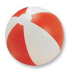 Vue Balle gonflable plage - Playtime de couleur rouge| Krokrodeal