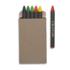 Etui 6 crayons cire - Brabo publicitaire pas cher