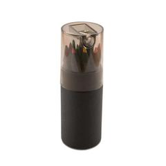 Vue 12 crayons de couleurs noirs - Blocky de couleur noir| Krokrodeal