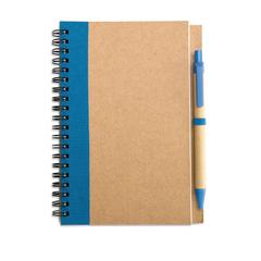 Vue Bloc-notes recyclé et stylo - Sonora plus de couleur bleu| Krokrodeal