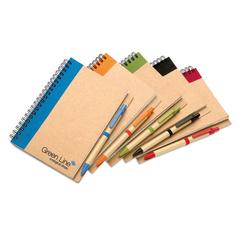 Vue Bloc-notes recyclé et stylo - Sonora plus de couleur bleu| Krokrodeal