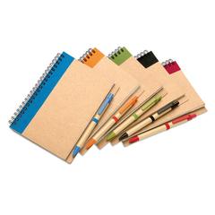 Vue Bloc-notes recyclé et stylo - Sonora plus de couleur bleu| Krokrodeal
