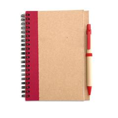 Vue Bloc-notes recyclé et stylo - Sonora plus de couleur rouge| Krokrodeal