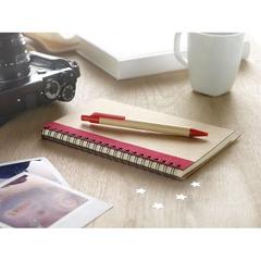 Vue Bloc-notes recyclé et stylo - Sonora plus de couleur rouge| Krokrodeal