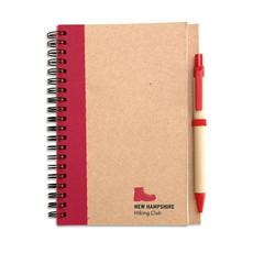 Vue Bloc-notes recyclé et stylo - Sonora plus de couleur rouge| Krokrodeal