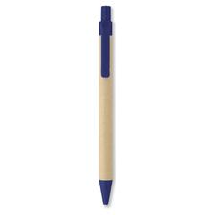 Vue Stylo bille en PLA maïs/papier - Cartoon de couleur bleu| Krokrodeal